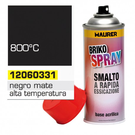 Spray Pintura Resistente Altas Temperaturas Negro Mate 400 ml.