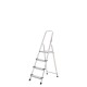 Escalera Aluminio 4 Peldaños Plegable, Uso doméstico, Antideslizante, Ligera y Resistente