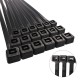 Brida Nylon 100%. Color Negro 2,5 x 200 mm. Bolsa 100 unidades. Abrazadera Plastico, Organizador Cables, Alta Resistencia