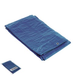 Lona Impermeable Reforzada 5x8 metros (Aproximadamente) Con Ojetes Metálicos, Lona de Protección Duradera, Color Azul.