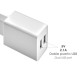 Cargador USB Dos Tomas 2.1 Amperios. 5 V. Adaptador Enchufe USB Cargador USB de Pared, Android, Iphone, Smartphones, Tablets.