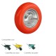 Rueda Carretilla Obra / Jardin Maciza Llanta Acero "Plus" Naranja Impinchable, Rueda Carretilla Con Eje Ø 19 mm Rueda Ø 35 cm