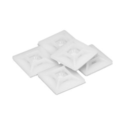 Base Adhesiva Para Bridas 19x19 mm. Blanca Bolsa 100 Unidades