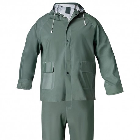 Traje de Agua Impermeable Verde Pvc         Talla 8-XL