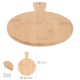 Tabla Cortar Cocina Redonda Hecha En Madera De Bambu 100% Con Mango Ø26x36 cm.Tabla Cortar,Carne Pescado,Verdura,Fruta,Alimentos