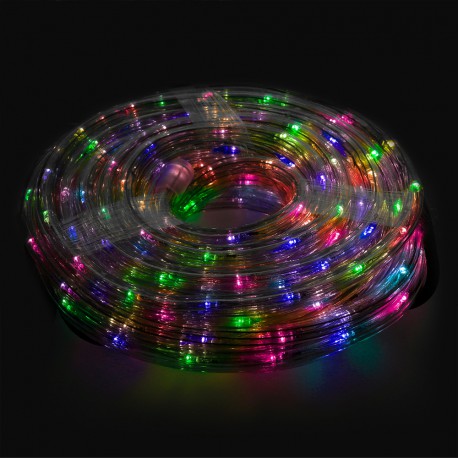 Luces Navidad Tubo Luz Multicolor 240 LEDs Uso  Exteriores / Interiores Protección IP44 Rollo 10 Metros